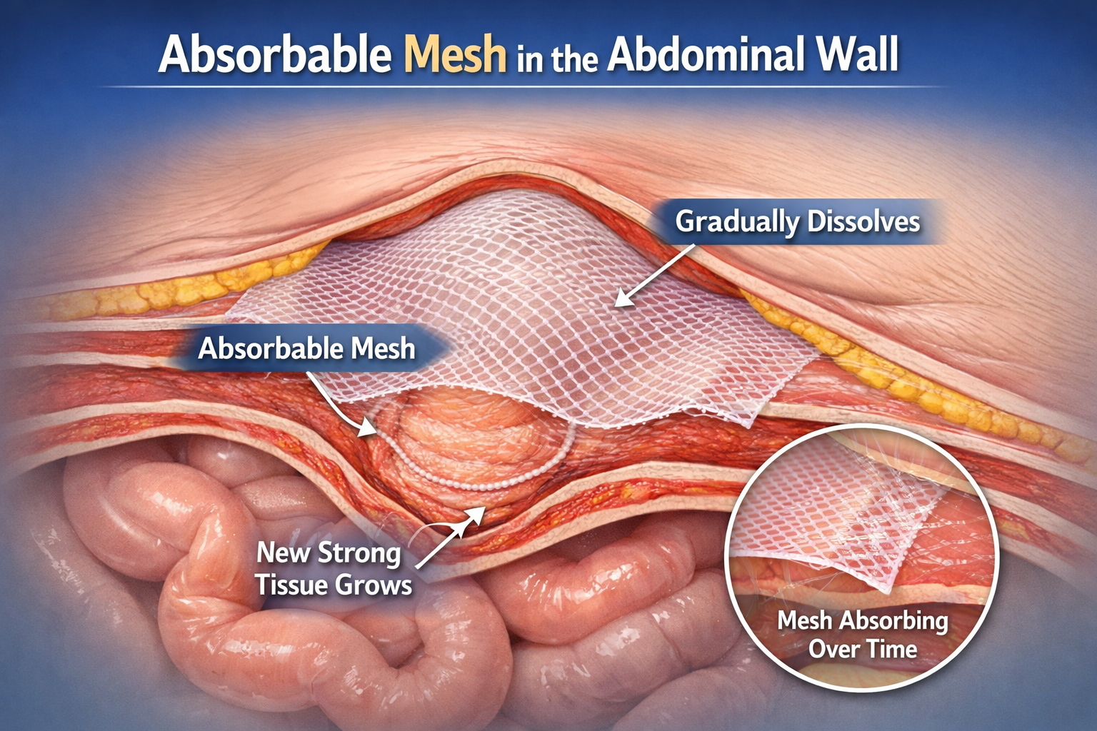 Non permanent mesh hernia repair